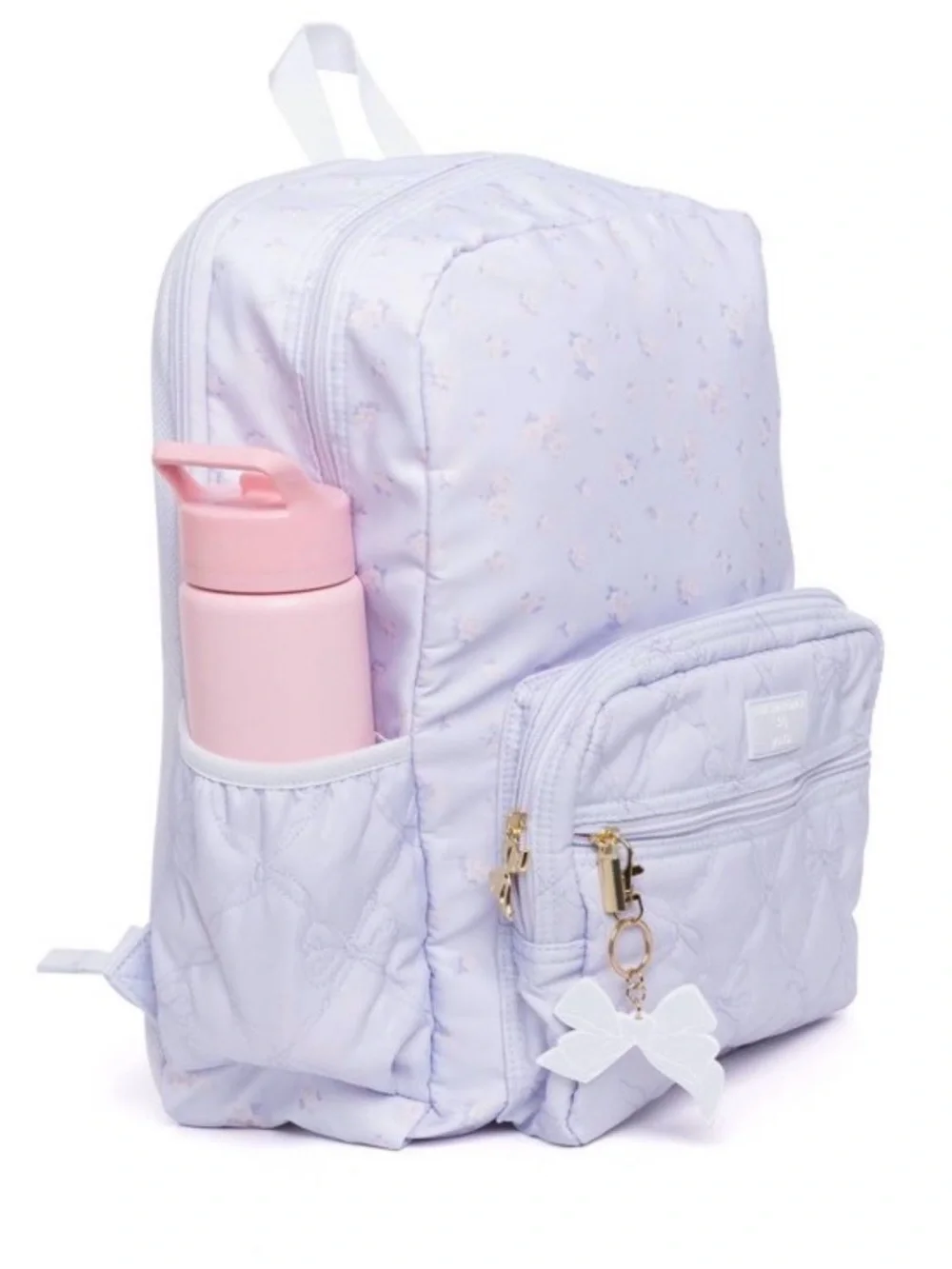 LoveShackFancy Kids Quilted Backpack in Light Lavender